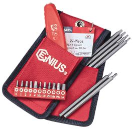 Genius Tools 27pc SAE Hex & Square Bit Set, HSS, SB-227RHS