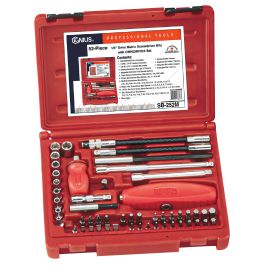 Genius Tools 52pc Metric Screwdriver Bit Set, HSS, OMNIDRIVE® - SB-252M