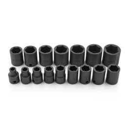 Genius Tools Impact Socket Set 16 Piece Metric 3/8 Inch Drive Heavy Duty Chrome Molybdenum Steel - TF-316M