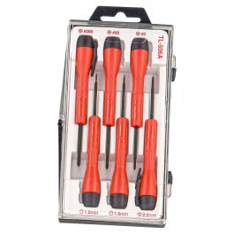 Genius Tools 6pc Micro-Tech Screwdriver Set, HSS, TL-506A, Pro-Grade