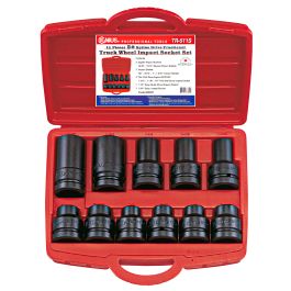 Genius Tools 11pc SAE Truck Wheel Impact Socket Set CR-Mo TR-511S