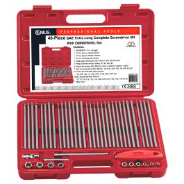 Genius Tools 46pc SAE Long Screwdriver Bit Set, HSS, OMNIDRIVE, TX-246S
