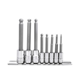 Genius Tools 8pc SAE Wobble Hex Bit Socket Set, HSS, BS-2308SW