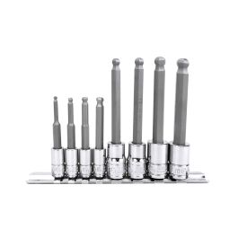Genius Tools 8pc Metric Wobble Hex Bit Socket Set, HSS, BS-2308WH