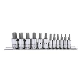 Genius Tools 12pc Metric Hex Bit Socket Set, 1/4