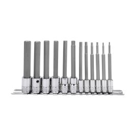 Genius Tools 12pc Metric Hex Bit Socket Set, 1/4