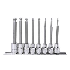 Genius Tools 8pc SAE Wobble Hex Bit Socket Set 3/8