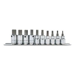 Genius Tools 10pc Metric Hex Bit Socket Set 3/8