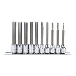 Genius Tools 10pc Metric Hex Bit Socket Set 3/8