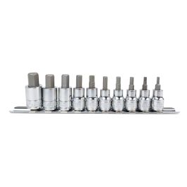Genius Tools 10pc SAE Hex Bit Socket Set 3/8