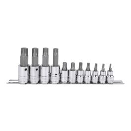 Genius Tools 11pc Ribe Bit Socket Set, 3/8