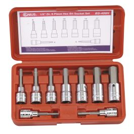 Genius Tools 9pc Metric Hex Bit Socket Set 1/2