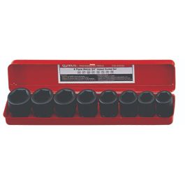Genius Tools Impact Socket Set 8 Piece Metric 26-38mm 3/4 Inch Drive Chrome Molybdenum High Strength - CM-608M