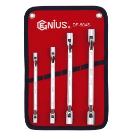 Genius Tools 4pc SAE Double Flex Socket Wrench Set, Cr-V Steel, DF-504S