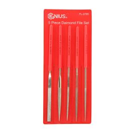 Genius Tools 5-Piece Diamond File Set, High Carbon Steel, FL-0785