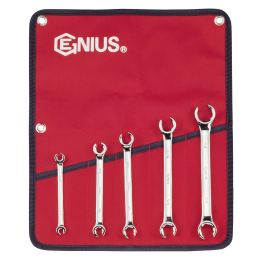 Genius Tools 5 Piece SAE Flare Nut Wrench Set - FN-005S