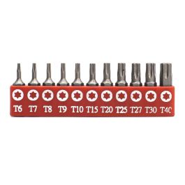 Genius Tools 11pc Star Bit Set, HSS, Socket Holder, SB-711TP