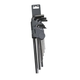 Genius Tools 9pc Metric Long Hex Key Set, Cr-V Steel, HK-009ML