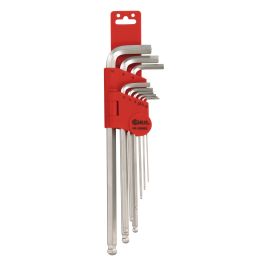 Genius Tools 9pc Metric Wobble Hex Key Set, S2 Steel, HK-09MBS