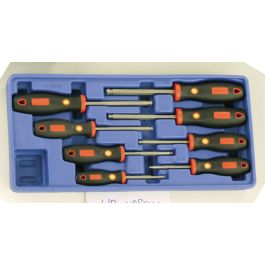 Genius Tools 8pc SAE Wobble Hex Screwdriver Set, Cr-Mo Steel, HR-578SW