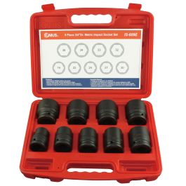 Genius Tools 9pc Metric Impact Socket Set 3/4