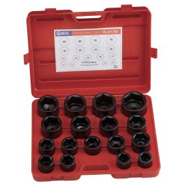 Genius Tools 17pc Metric Impact Socket Set 1