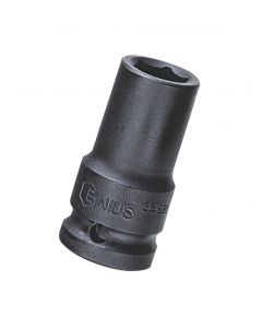 Genius Tools 1/2" Dr. 14mm Semi-Deep Thin Wall Impact Socket (CR-Mo) - 445214