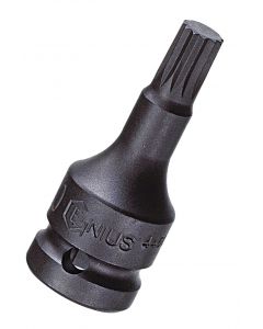 Genius Tools 1/2" Dr. M8 Triple Square Head Driver, 60mmL - 4460T08