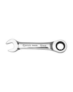 10mm High-Polished stubby combination ratcheting wrench