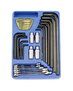 Genius Tools 35 Piece Metric Flare Nut & L-Shaped Key Wrench Set - MS-035M