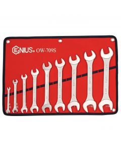 Genius Tools 9 Piece SAE Open End Wrench Set - OW-709S