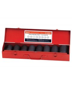 Genius Tools 8 Piece 1" Dr. SAE Deep Impact Socket Set (CR-Mo) - CD-808SD