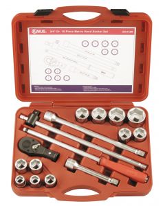 Genius Tools 15 Piece 3/4" Dr. Metric Hand Socket Set (CR-Mo) - EU-615M