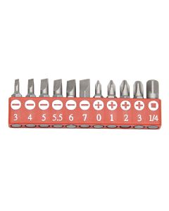 Genius Tools 11 Piece Slotted & Phillips Screwdriver Bit Set - SB-111SP 