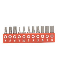 Genius Tools 11 Piece Metric Hex & Triple Square Screwdriver Bit Set - SB-211MH