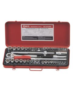 Genius Tools 43 Piece 1/4" & 3/8" Dr. Metric & SAE Hand Socket Set - GS-2343MS