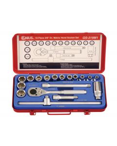 Genius Tools 19 Piece 3/8" Dr. Metric Hand Socket Set - GS-319M1