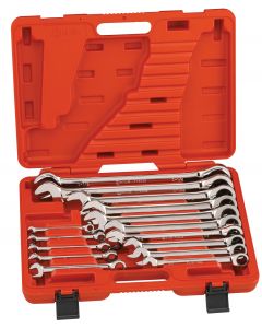 Genius Tools 15 Piece SAE Combination Ratcheting Wrench Set - GW-7715S
