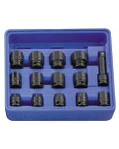 Genius Tools 14 Piece 3/8" Dr. Metric Impact Socket Set (CR-Mo) - IS-314M