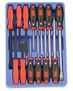 Genius Tools 13 Piece Tang-Thru Screwdriver, Pry Bar & Carbon Scraper Set - MS-013