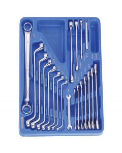 Genius Tools 20 Piece Metric Offset Box End, Open End & E-Star Wrench Set - MS-020B