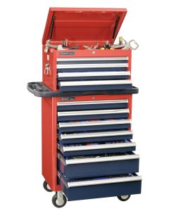 Genius Tools 480 Piece Metric Master Tool Set w/ 4 Drawer Top Chest & 7 Drawer Roller Cabinet MS-442B