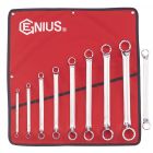 Genius Tools 8 Piece SAE Double Ended Offset Ring Wrench Set (Mirror Finish) - DE-708S