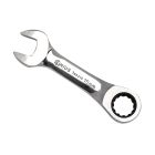 Genius Tools 15mm Stubby Ratcheting Wrench, Steel, 760215