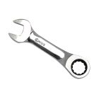 Genius Tools 16mm Stubby Ratcheting Wrench, Steel, 760216