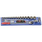 22-Piece Metric Socket Set - Genius Tools TS-4222