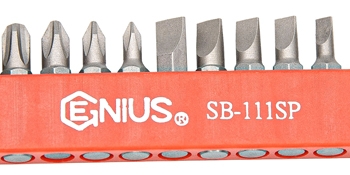 Genius Tools SB-111SP 11 Piece Slotted & Philips Screwdriver Bit Set 